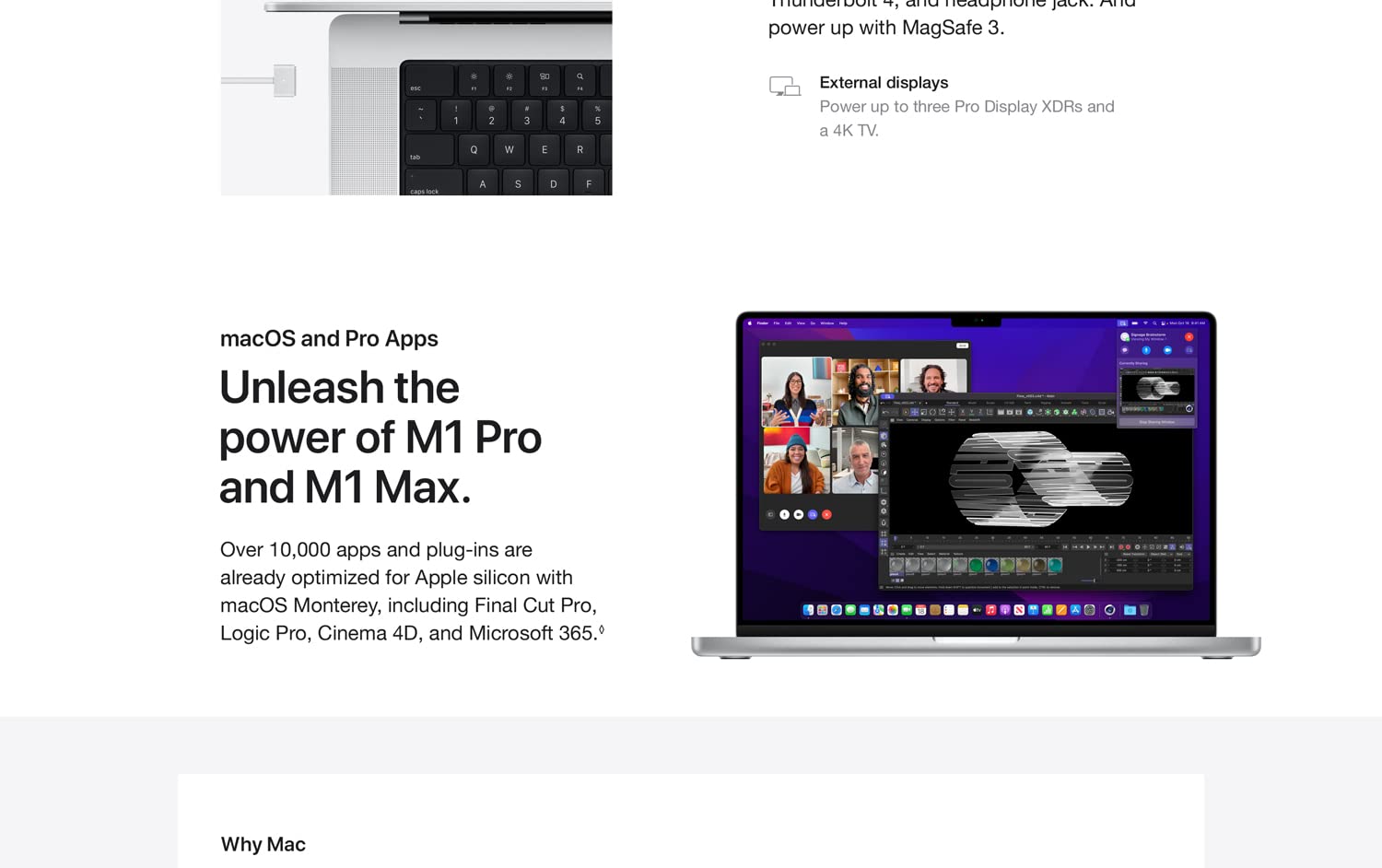 Apple MacBook Pro 16 (2021) Apple M1 Pro 10‑core CPU & 16‑core GPU Retina XDR 120Hz - Space Gray