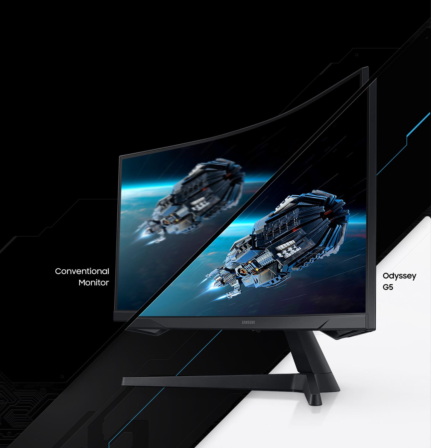 SAMSUNG 32\" Odyssey G5 (2022) 2K HDR10 165hz 1ms 1000R Curved AMD FreeSync