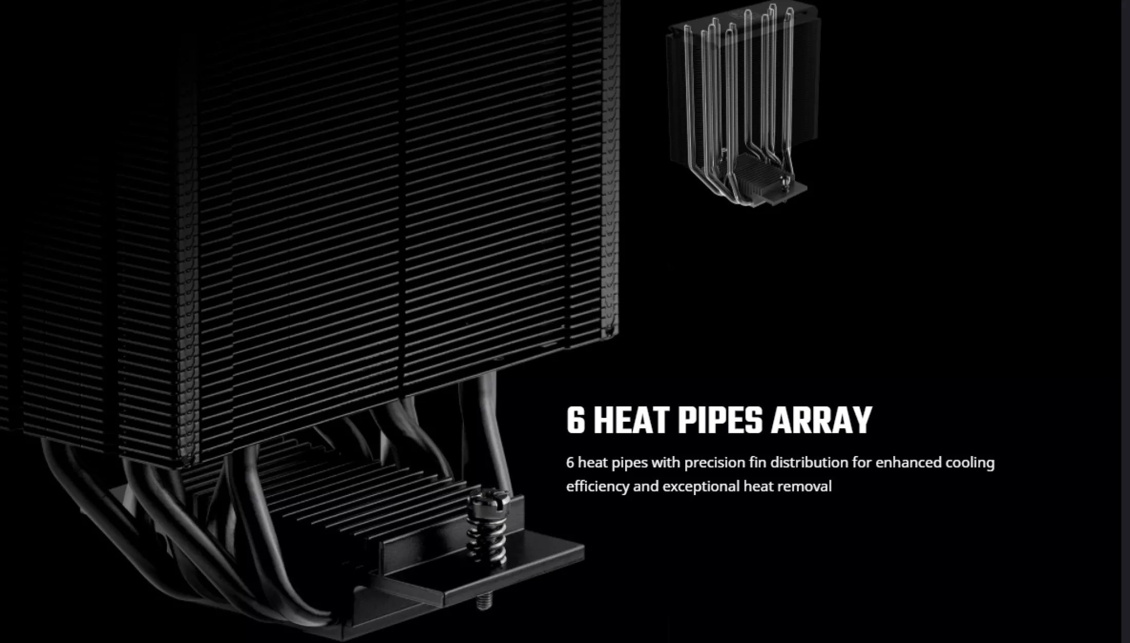 Cooler Master MasterAir MA612 Stealth ARGB Air Coole 6 Heat Pipe Array Unlimited RAM Clearance