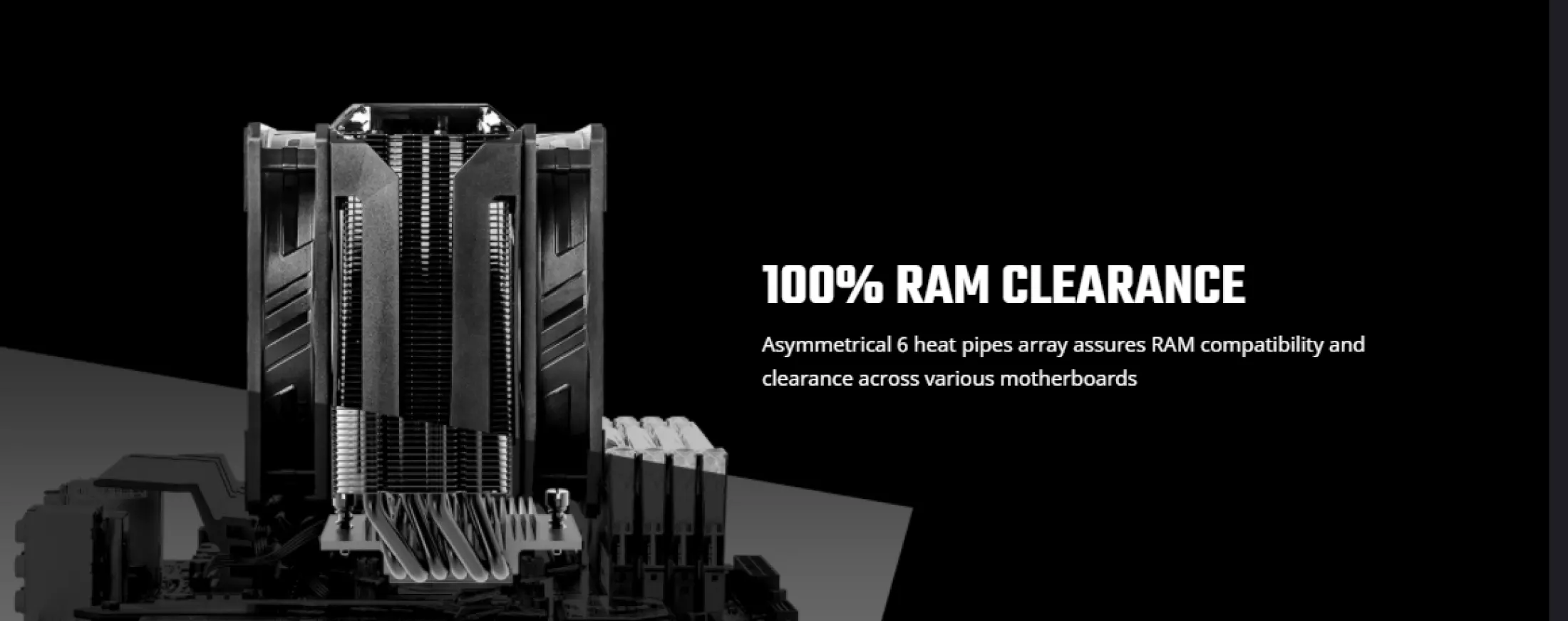 Cooler Master MasterAir MA612 Stealth ARGB Air Coole 6 Heat Pipe Array Unlimited RAM Clearance