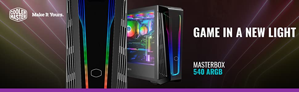 Cooler Master MasterBox 540 ARGB Ether Front Panel Tool-Free Design - Black