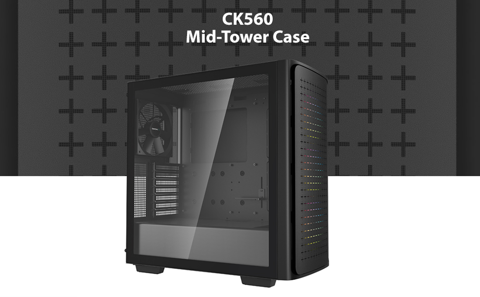 DeepCool CK560 High Airflow Mesh Tempered Glass w/ 4 Fans Pre-Installed & USB C