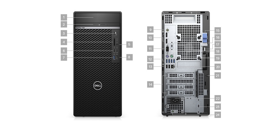 Dell OptiPlex 7090 (2021) 11Gen Intel Core i7 8-Cores Tower Desktop - Black