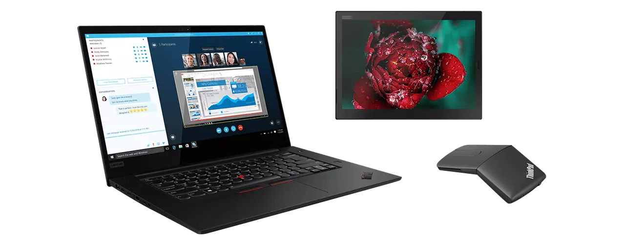 Lenovo ThinkPad X1 Mouse & Laser Presenter 2.4GHz Wireless Nano Receiver & Bluetooth 5.0 Adjustable Optical Mouse