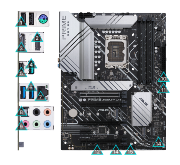 ASUS Prime Z690-P Intel 12th Gen ATX Motherboard PCIe 5.0 DDR4 3x M.2 USB Type-C Thunderbolt 4