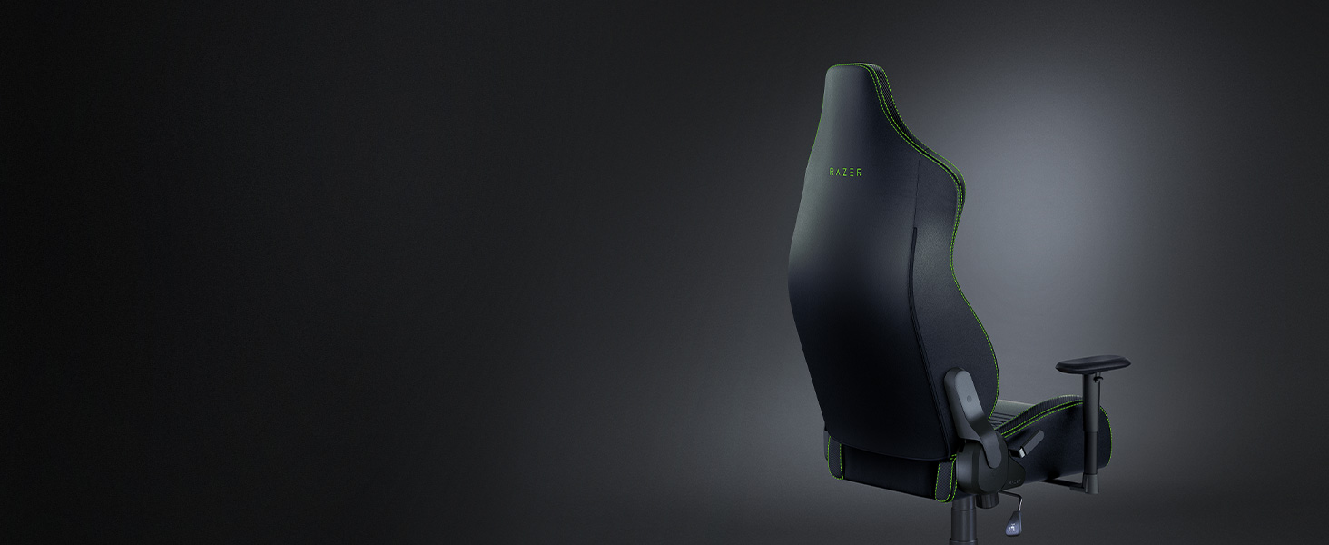 Razer Iskur X Ergonomic For Hardcore Gaming Multi-Layered Leather High-Density Foam - Black/Green