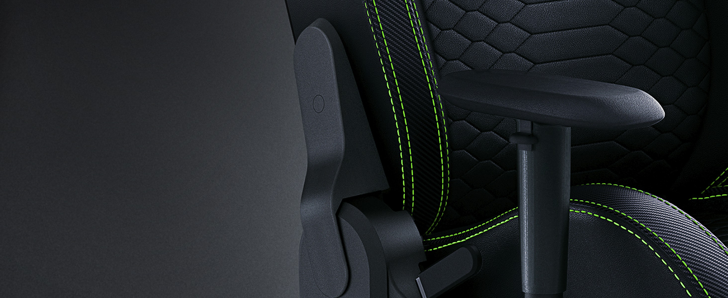 Razer Iskur X Ergonomic For Hardcore Gaming Multi-Layered Leather High-Density Foam - Black/Green