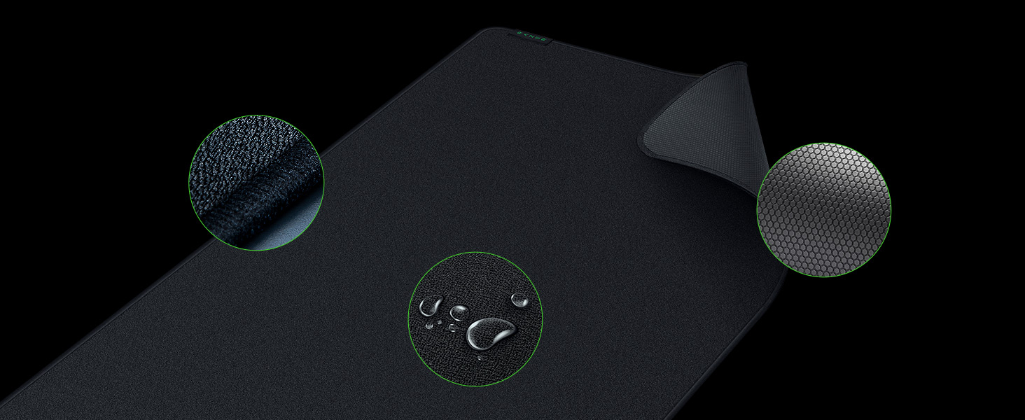 Razer Strider Hybrid Mouse Mat a Soft Base & Smooth Glide Anti-Fraying Stitched Edges - XXL