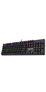 Redragon K621 Horus TKL RGB Mechanical Wire & Bluetooth & Wireless Low Profile Linear Red Switch - Black