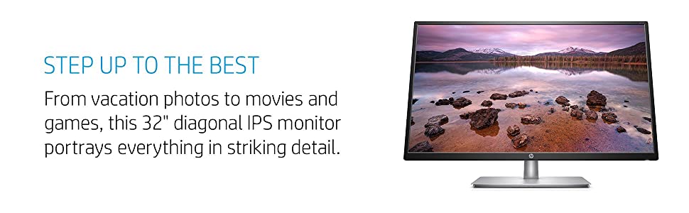 HP 32s 32\" IPS FHD Tilt-Adjust Monitor with Anti-Glare Panel , Black / Silver