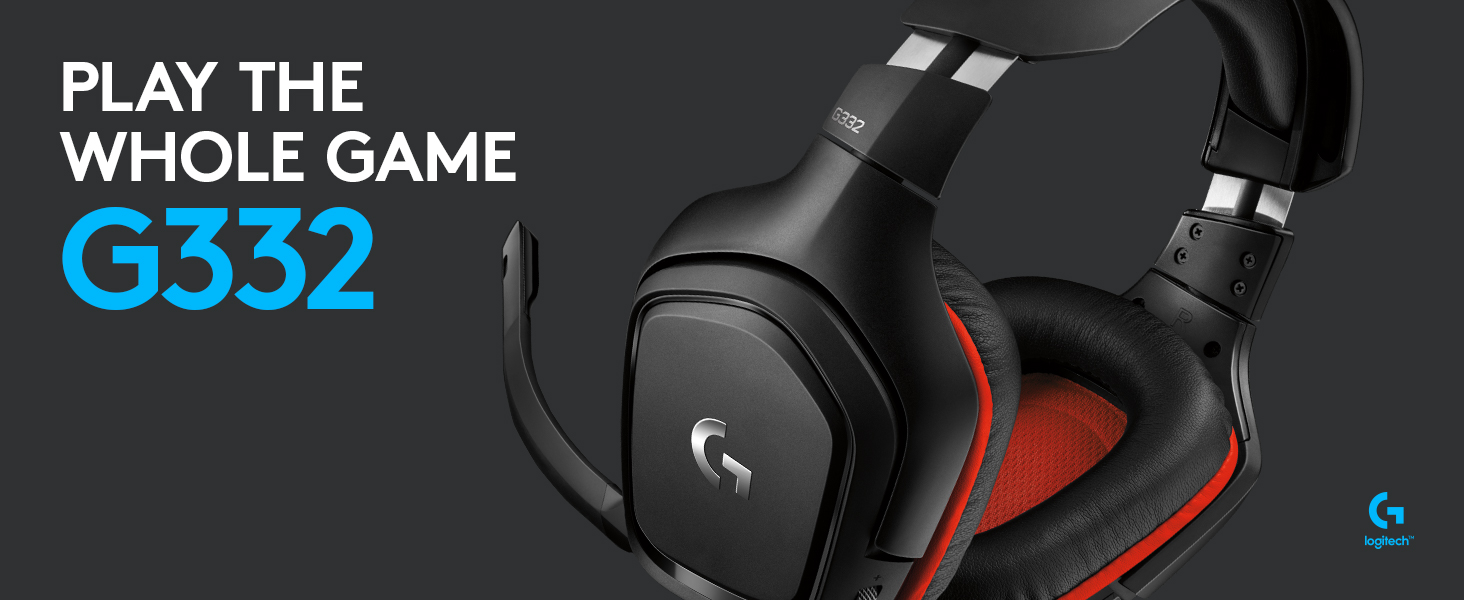 Logitech G332 Rotating Leatherette Ear Cups 3.5 mm Audio Jack Flip-to-Mute Mic PC,Xbox & PS , Black