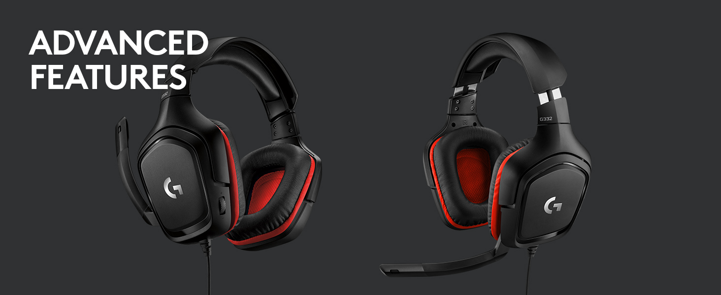 Logitech G332 Rotating Leatherette Ear Cups 3.5 mm Audio Jack Flip-to-Mute Mic PC,Xbox & PS , Black