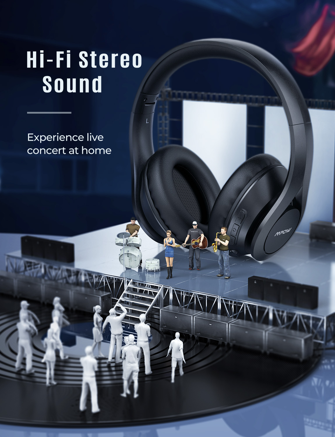 Mpow 059 Lite 60h Long Playtime Bluetooth 5.0 Hi-Fi Stereo Noise Reduction, Red