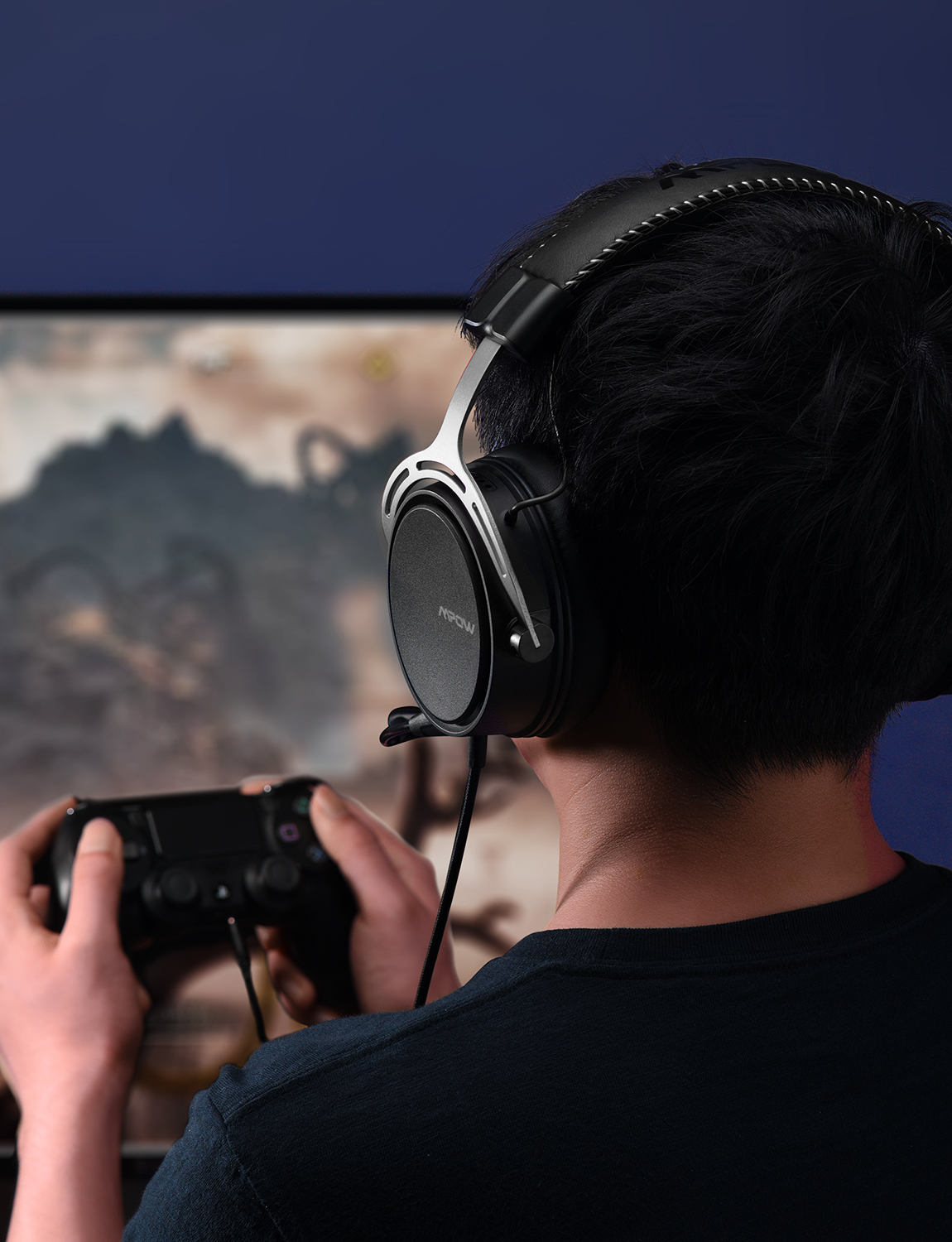Mpow Air SE Headset 3D Surround In-Line Control For PC/PS4/PS5/Xbox/Switch , Red