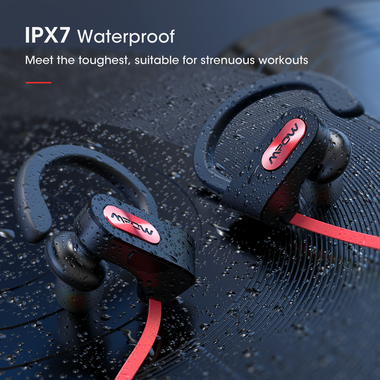 Mpow Flame IPX7 Waterproof Bluetooth V5.0 with Noise Canceling Mic HiFi Stereo , Black