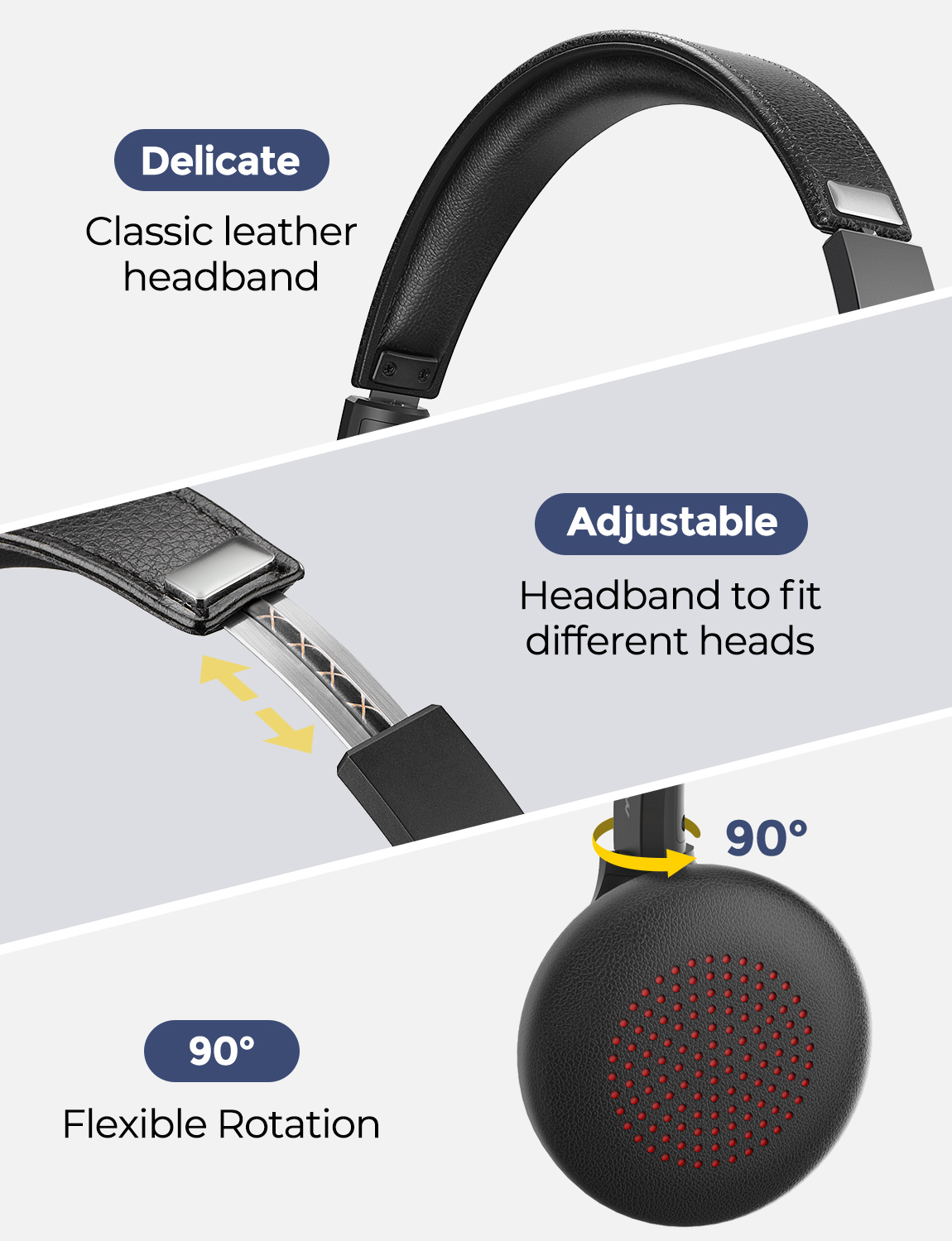 Mpow HC5 Bluetooth 5.0 Headset Wireless & Wired 22h Battery Life Noise Cancelling Mic