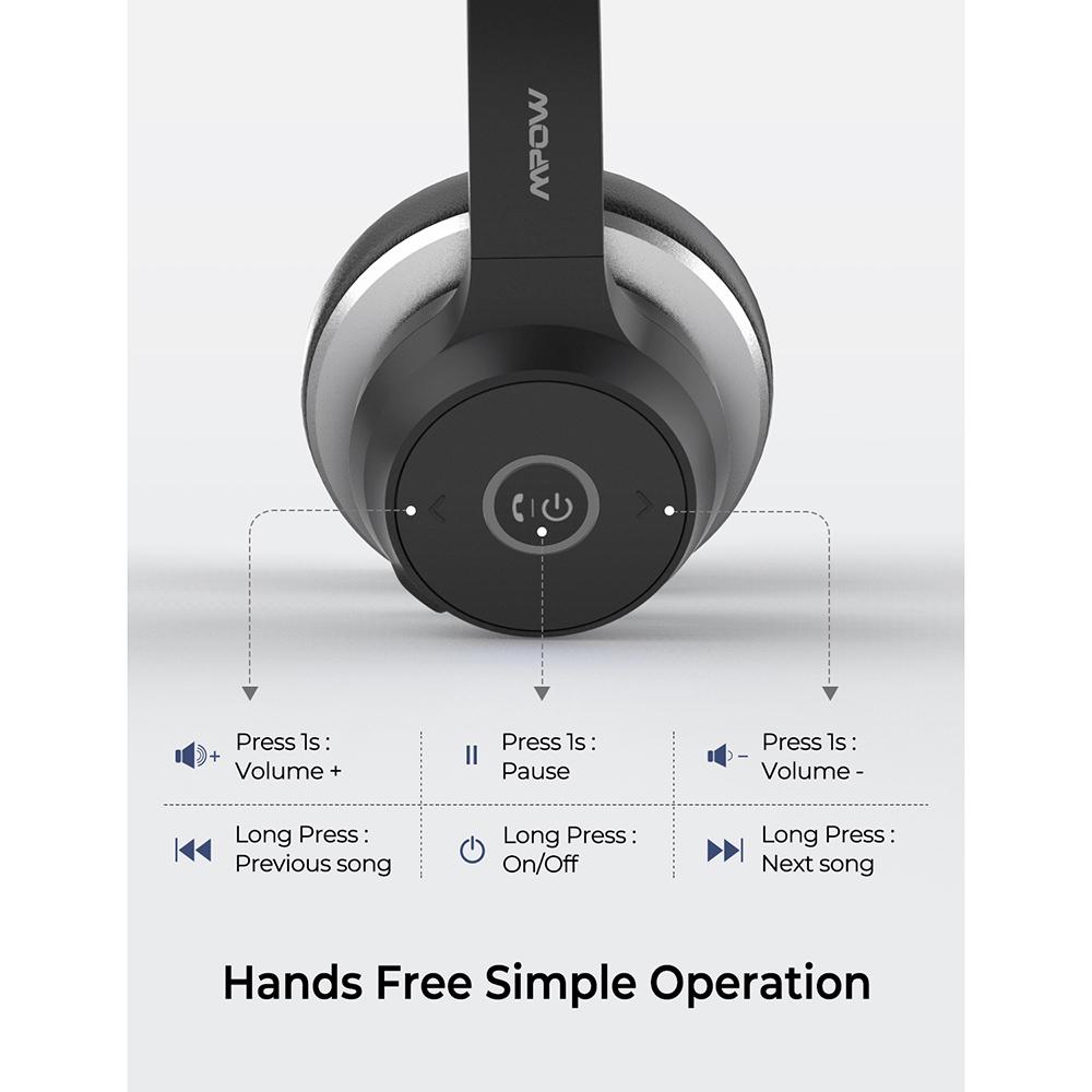 Mpow HC5 Bluetooth 5.0 Headset Wireless & Wired 22h Battery Life Noise Cancelling Mic