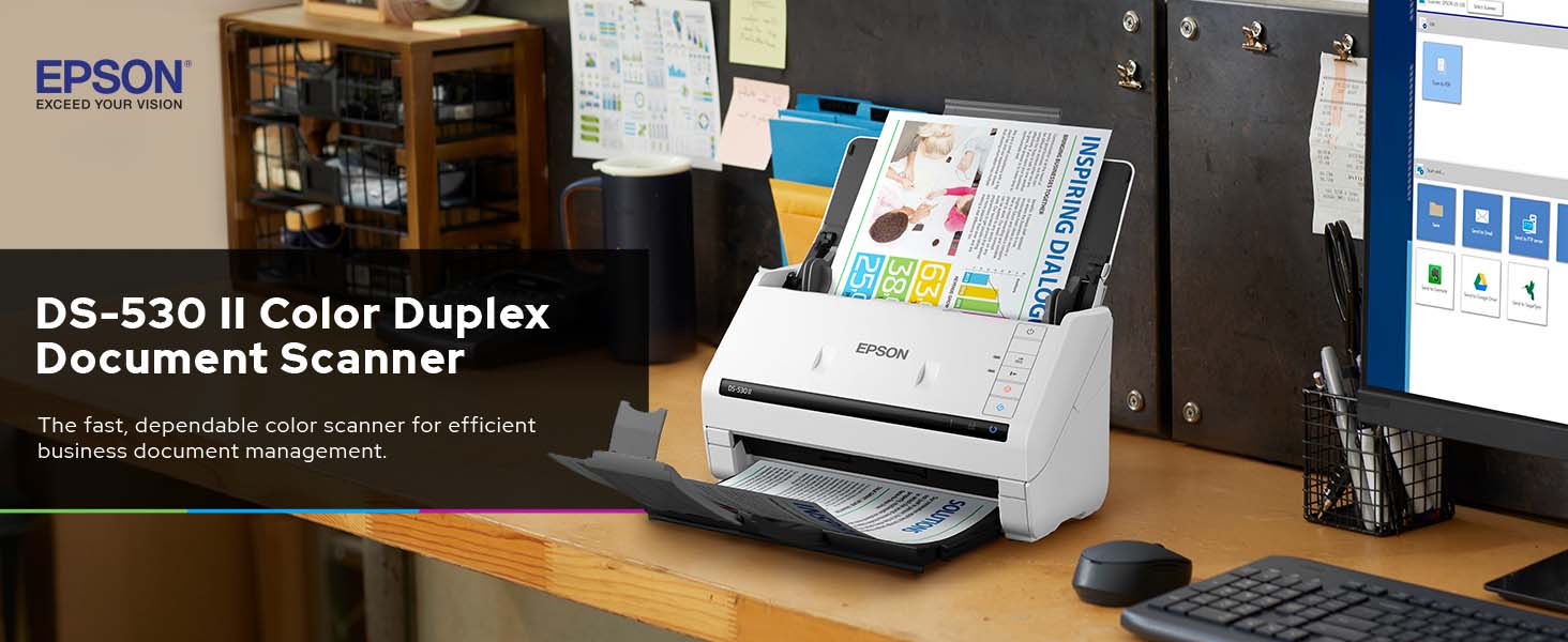 Epson DS-530 II Color Duplex Document Scanner w/ ADF up to 35 ppm