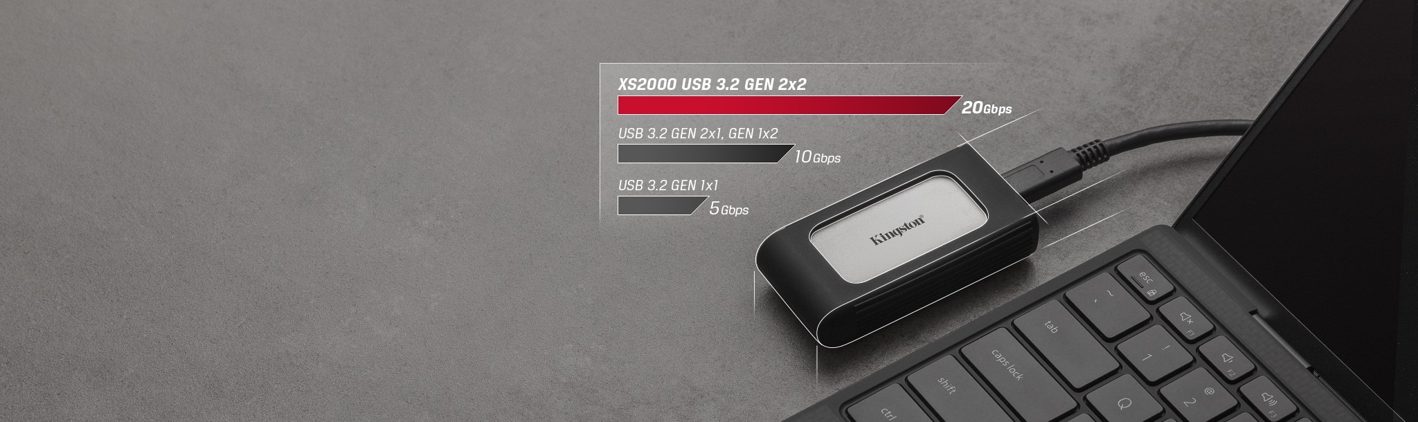 Kingston XS2000 1TB High Performance Pocket-Sized External SSD USB C