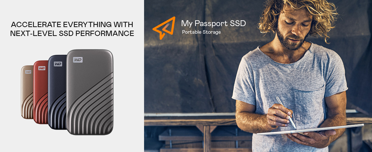 My Passport SSD 500GB Portable SSD USB 3.2 Up to 1050MB/s Silver