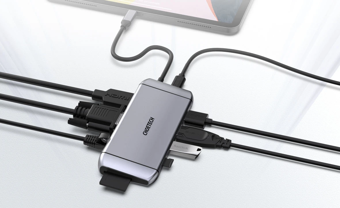 CHOETECH HUB-M15 9 in 1 USB-C 3.0 Docking Station Type C