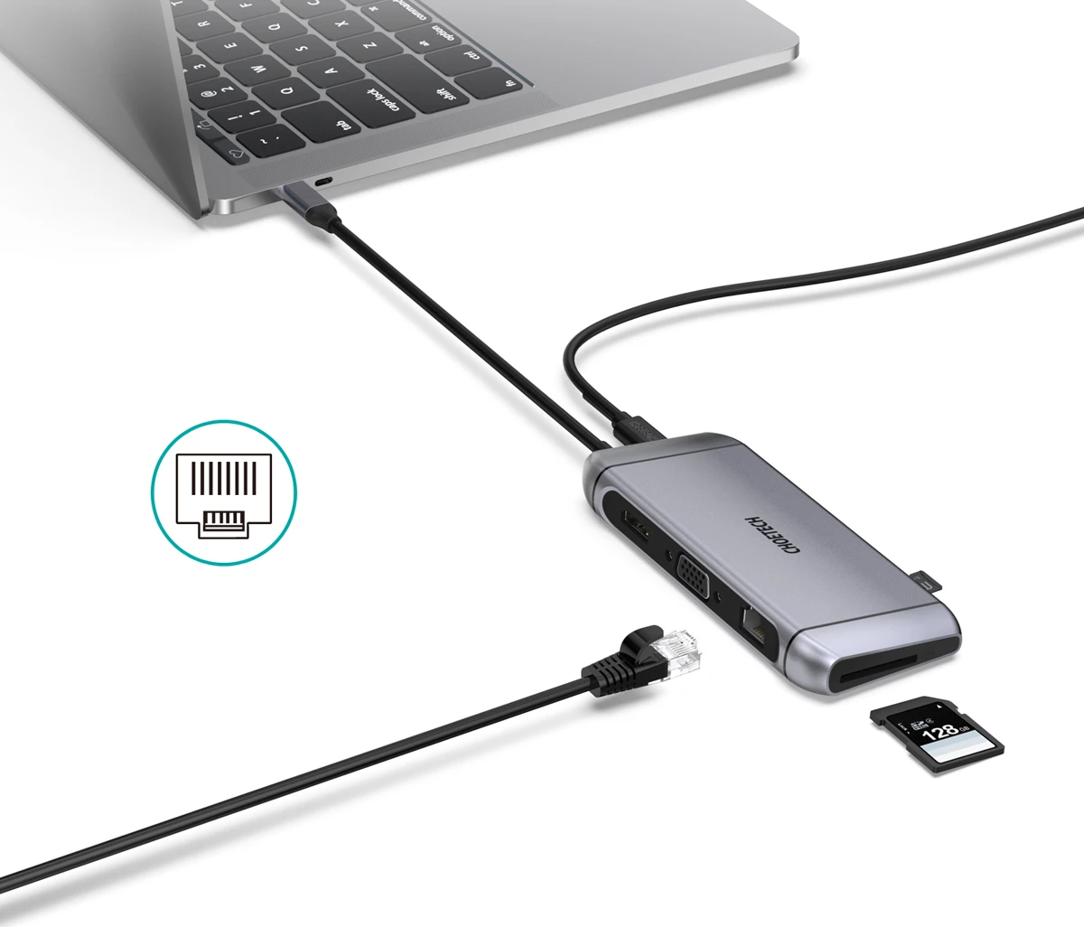 CHOETECH HUB-M15 9 in 1 USB-C 3.0 Docking Station Type C
