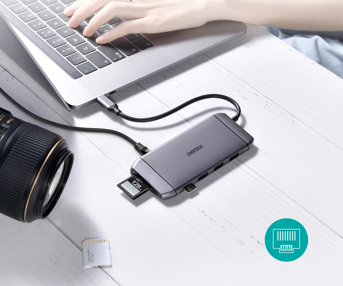 CHOETECH HUB-M15 9 in 1 USB-C 3.0 Docking Station Type C