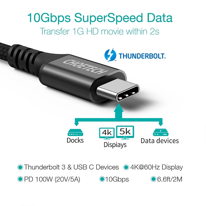 Choetech Cable XCC-1007 Super Fast 20V 5A USB C to USB C