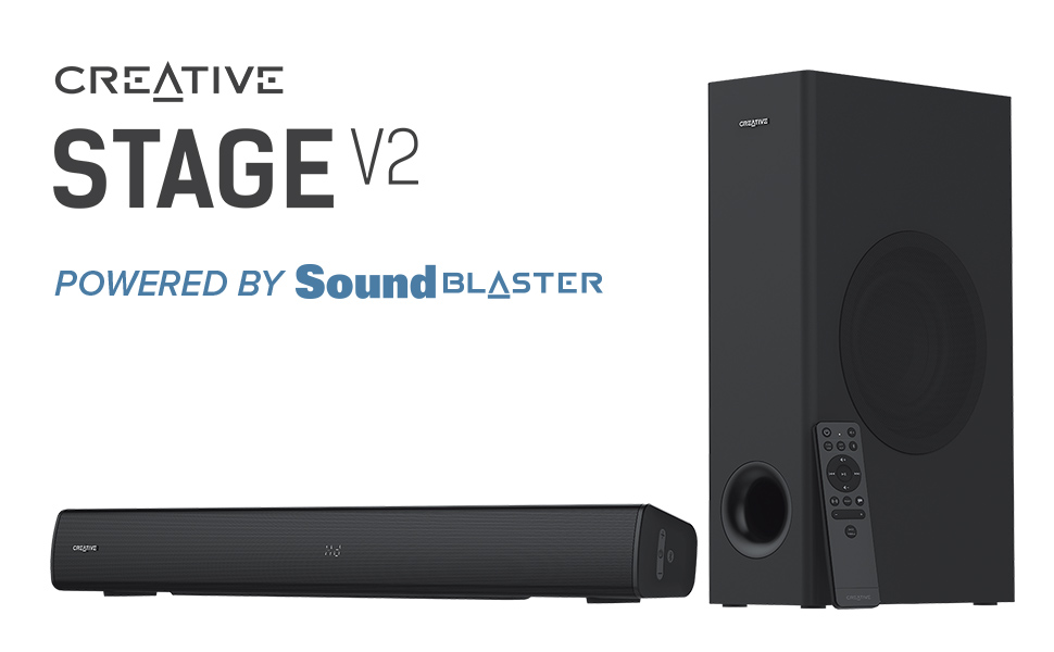 Creative Stage V2 2.1 Soundbar with subwoofe Bluetooth 5.0 Optical & USB