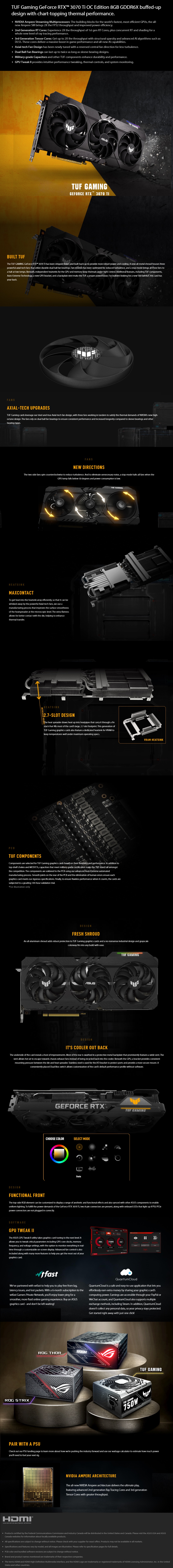 ASUS TUF Gaming GeForce RTX 3070 TI 8GB GDDR6X OC Edition