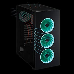 FSP CMT340 Tempered Glass & 4 Addressable RGB Fans Gaming Case