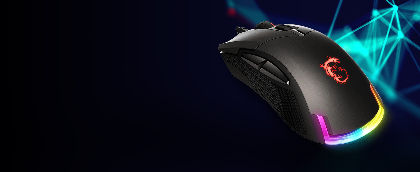 MSI CLUTCH GM50 USB RGB Adjustable up to 7200 DPI 1ms 6 Buttons