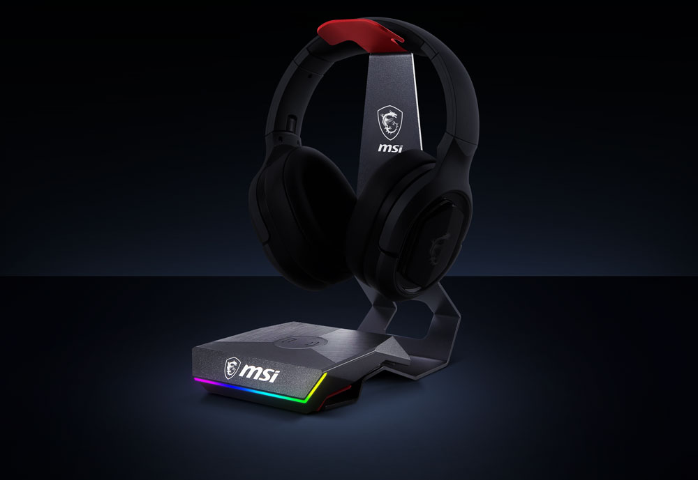 MSI IMMERSE HS01 COMBO Gaming Headset Stand with Wireless Charger