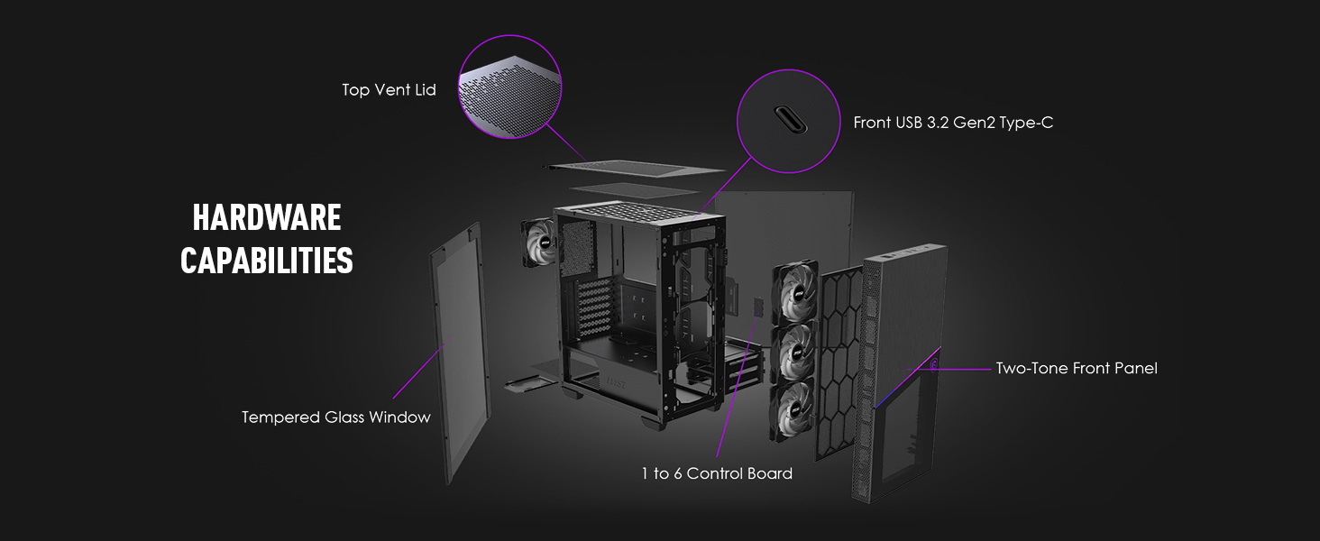 MSI MPG SEKIRA 100R Tempered Glass Mid-Tower Gaming PC Case