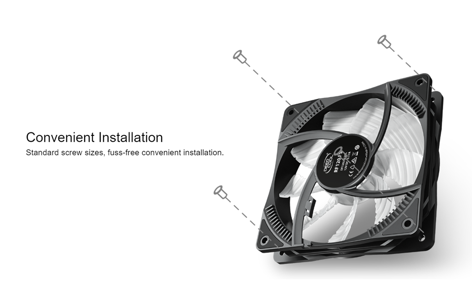 DEEPCOOL RF120 FS Fixed-RGB 120 mm PWM 9 Fan Blades Design