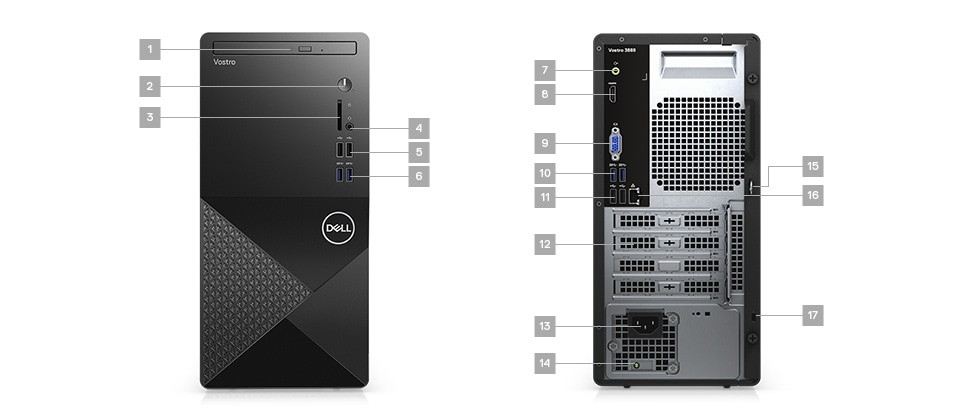 Dell Vostro 3888 Compact Desktop Intel 10Gen Core i7 Wireless & Bluetooth