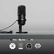 HyperX SoloCast USB Condenser Gaming Microphone, for PC, PS4, and Mac