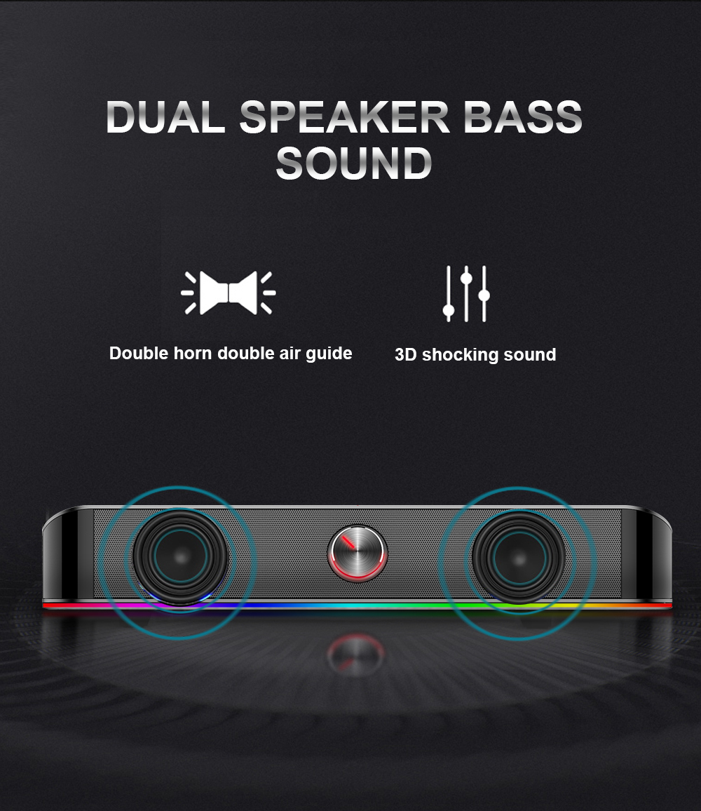 Redragon GS560 Adiemus RGB 2.0ch Speaker with Dynamic Lighting Bar