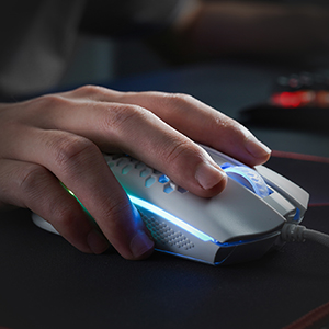 Redragon M808 Storm Lightweight RGB 85g Honeycomb Shell - White