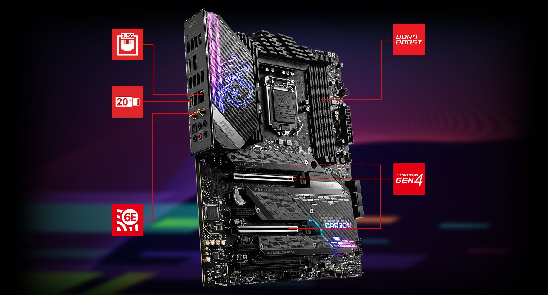 MSI MPG Z590 GAMING CARBON WIFI Intel Z590 ATX Intel Motherboard