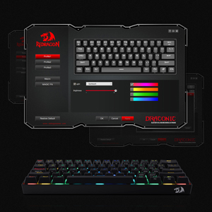Redragon K530 RGB 61 Keys USB-C & Bluetooth for PC, Laptop, Cell Phone - Black