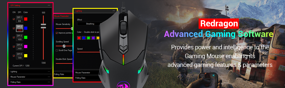 Redragon M601 RGB 7-Button Macro Recording and Weight Adjustment