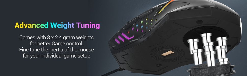 Redragon M601 RGB 7-Button Macro Recording and Weight Adjustment