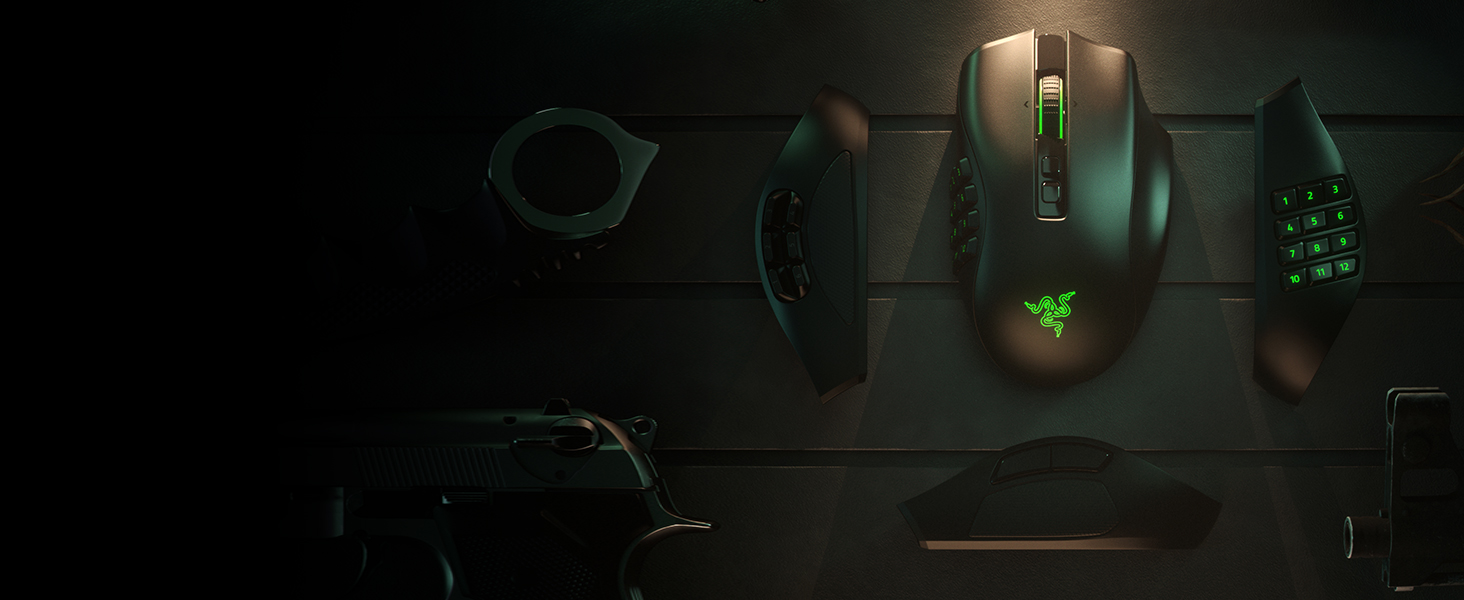 Razer Naga Pro Wireless Gaming Mouse 20K DPI Chroma RGB Lighting