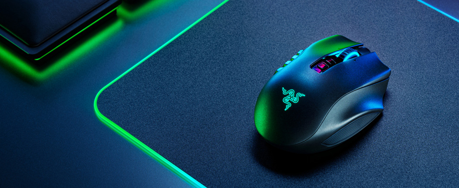 Razer Naga Pro Wireless Gaming Mouse 20K DPI Chroma RGB Lighting