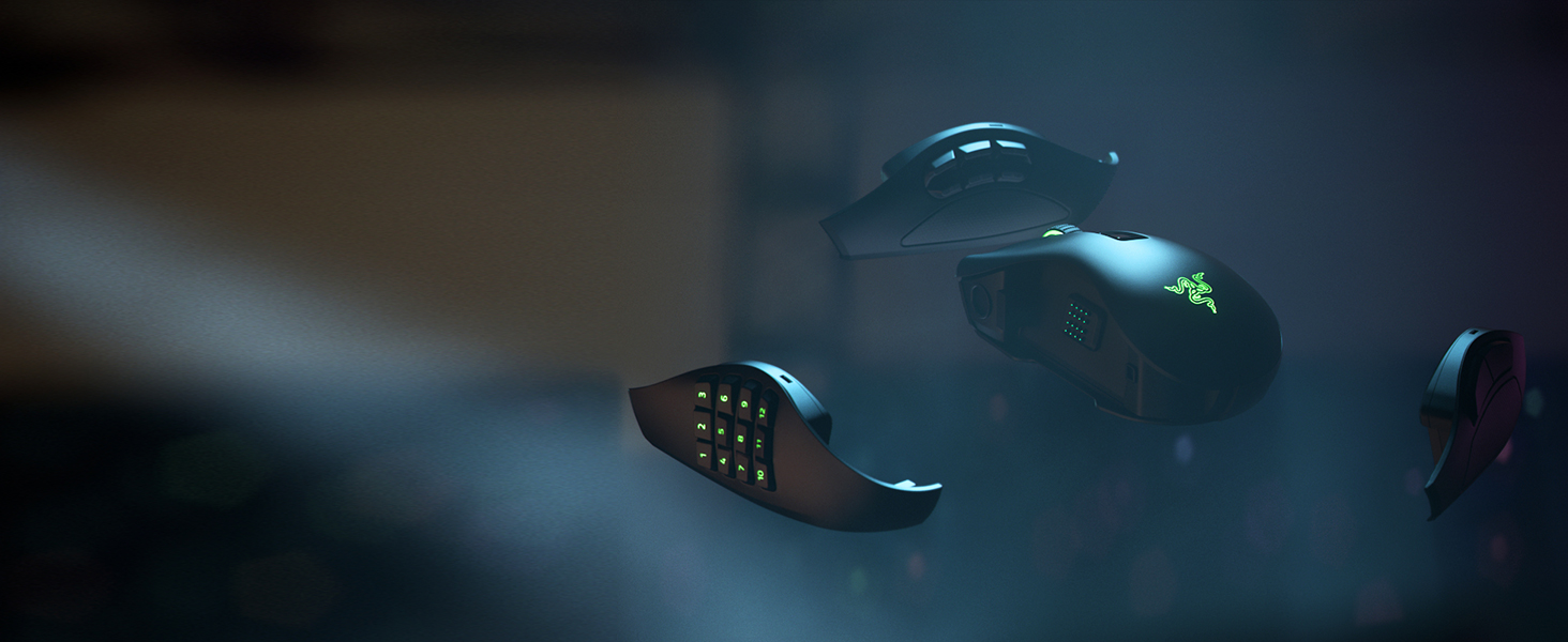Razer Naga Pro Wireless Gaming Mouse 20K DPI Chroma RGB Lighting