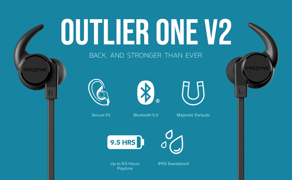 Creative Outlier ONE V2 Wireless Bluetooth 5.0 Sweatproof in-Ear