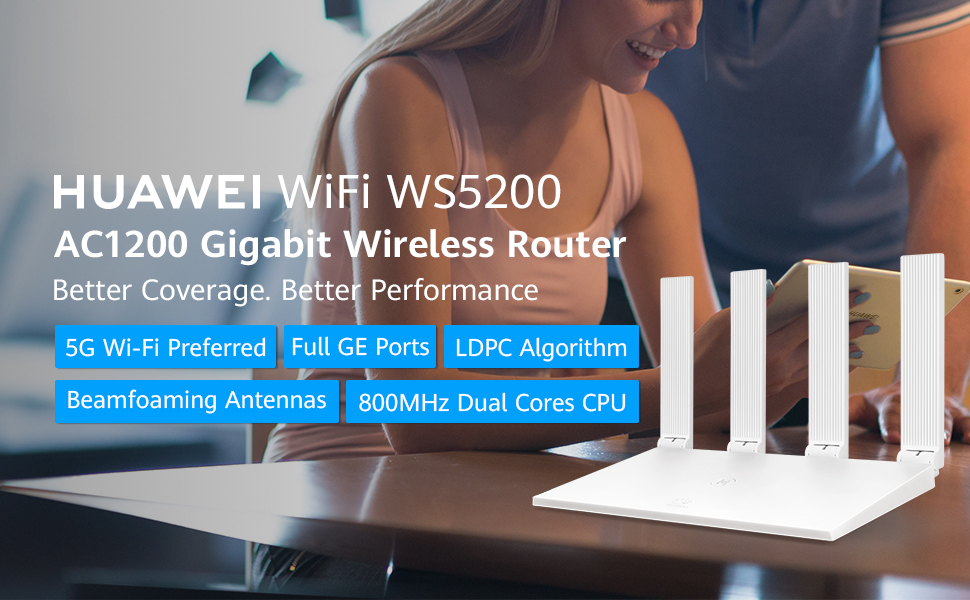 HUAWEI WS5200 V2 AC1200 Dual Band Gigabit Wi-Fi Long Range Router