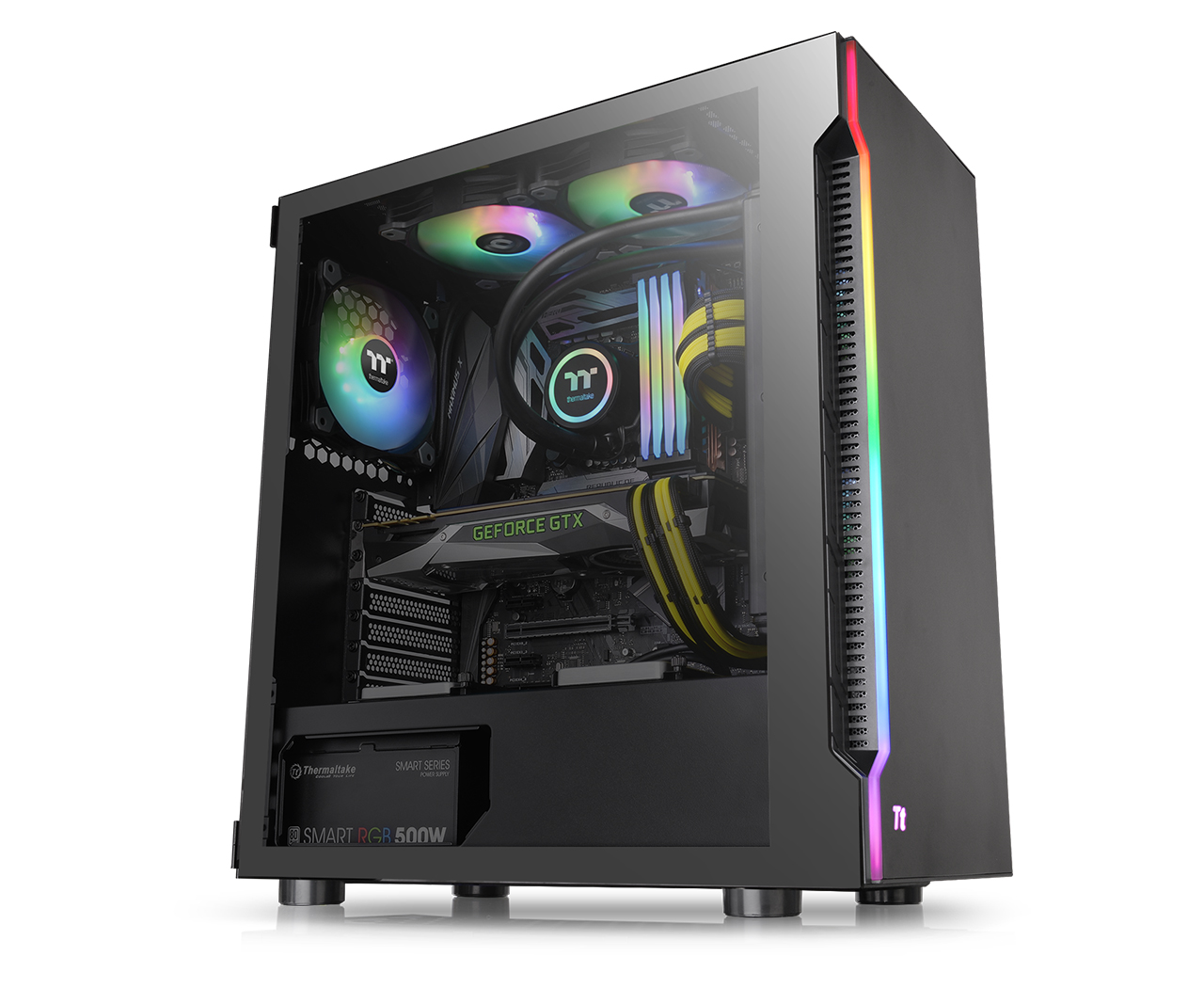 Thermaltake H200 BLACK Tempered Glass RGB Lighting Bar Case