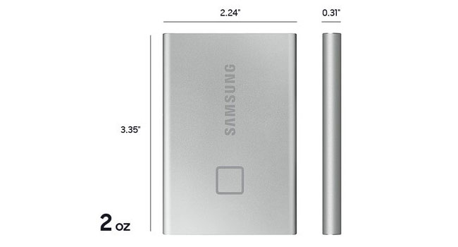 Samsung T7 2TB Touch Portable SSD USB 3.2 Black